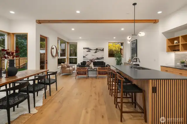 Northwest Modern set in the highly desirable Maple Leaf neighborhood. Custom built by Confluence Development LLC. Desirable FP offers several flex spaces for living, working & entertaining...