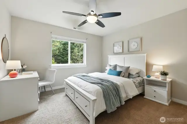 Large secondary bedrooms - upgrade to ceiling fans