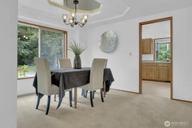 Dining room has plenty of room for your table & hutch or buffet