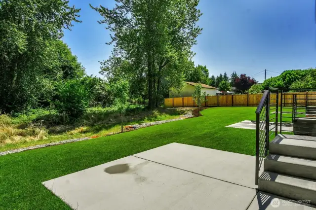 Each unit will have its own fenced backyard (fence not yet installed)