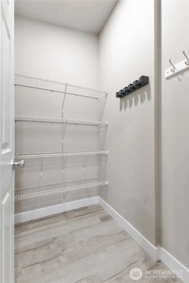 Spacious, walk-in pantry