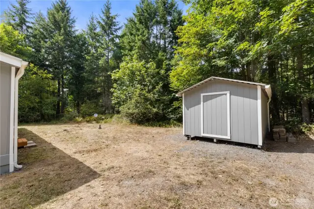 Shed with new siding and roof