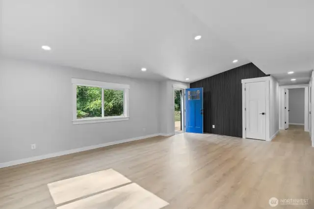 Living Room enhanced by Acoustic Soundboard Wall