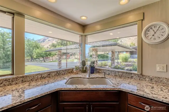 Large windows over kitchen sink
