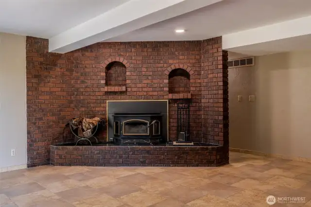 Basement fireplace