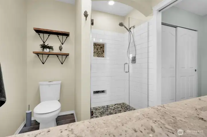 Master bathroom with updated shower for everyday comfort.