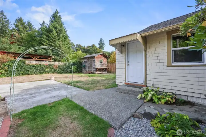 The yard is spacious AND beautiful!