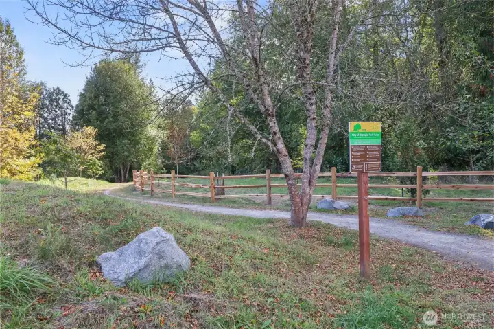 This is the trailhead across the street.  The paved Chehalis Western Trail is also not far away.