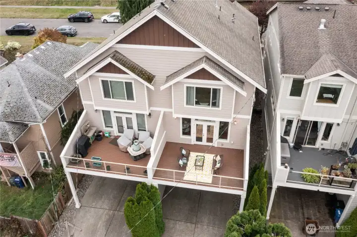 There is plenty of room to relax or entertain on this wonderful deck.