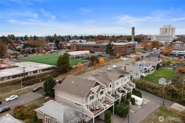 Close to many local hospitals, with the Bezos Academy just behind you.