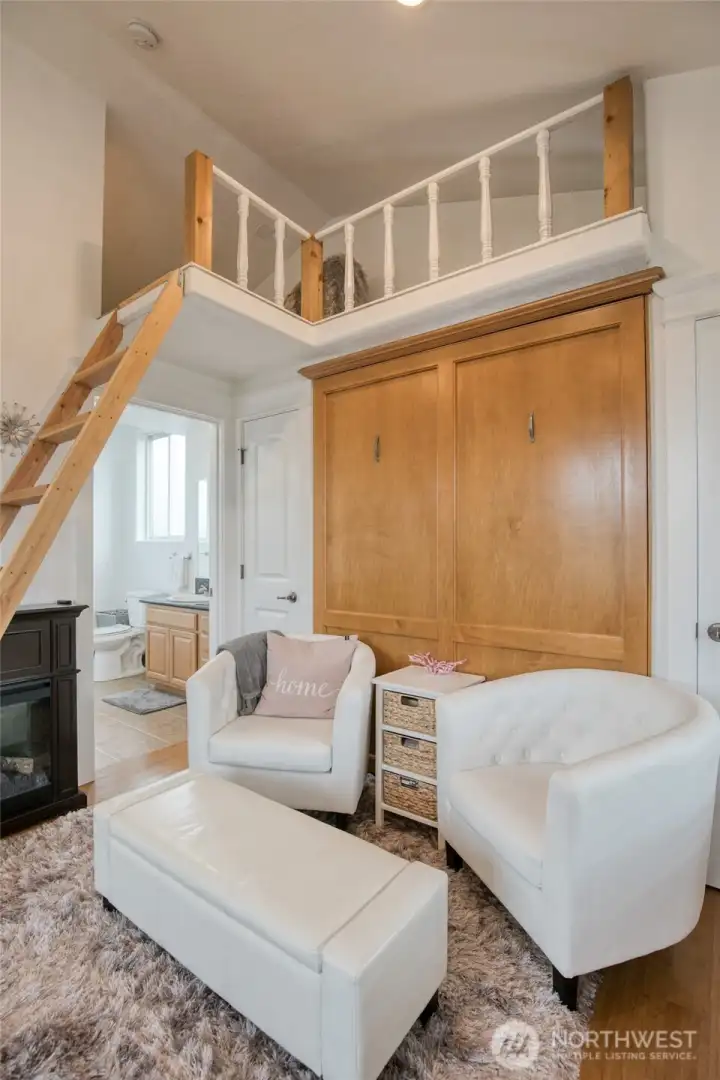 The loft adds about 100 additional square feet of space to the home.