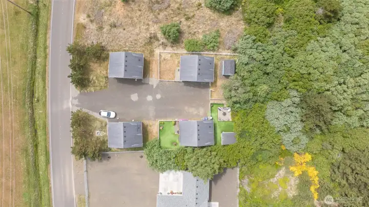 The bird's eye view of the four units.