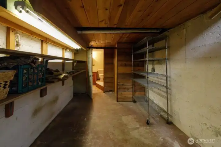 Large basement features lots of storage.
