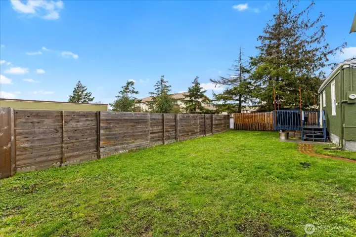 Level lawn area is a blank slate - make it your own!