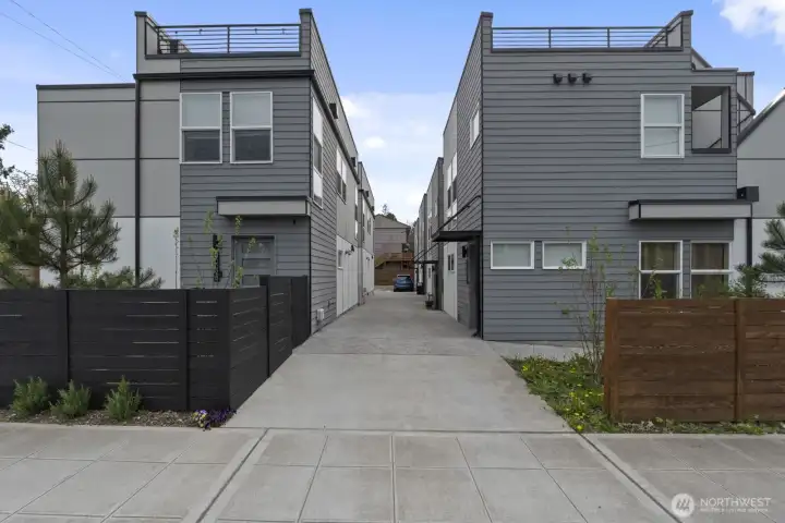 Unit A is to the back left with one dedicated off street parking space