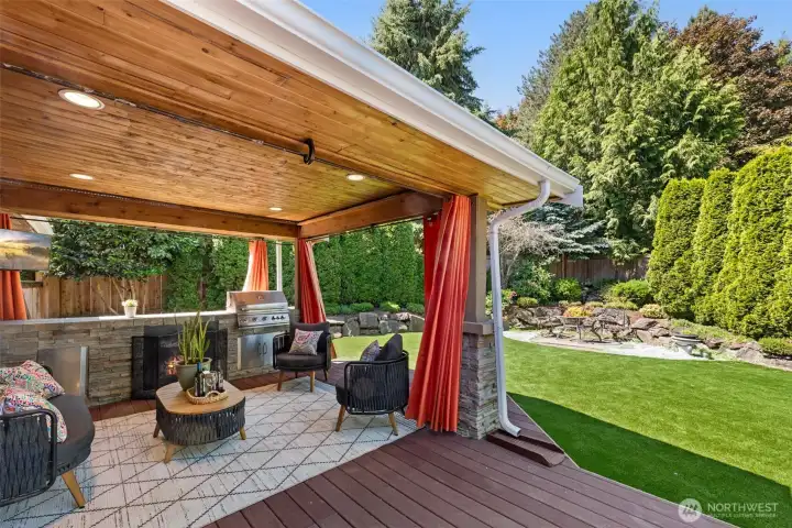 This outdoor retreat designed for year-round enjoyment.