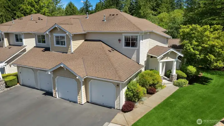 Two car attached garage with parking in front Two car attached garage with parking in front