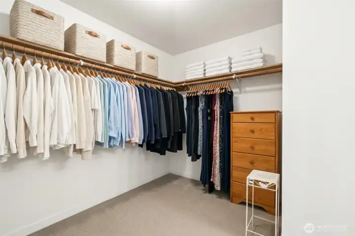 Walk-in closet off of the primary. (Closet is virtually staged) Walk-in closet off of the primary. (Closet is virtually staged)