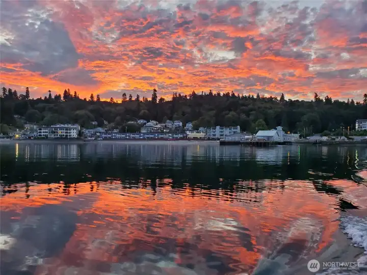 Sunrise views of Redondo from the water. Sunrise views of Redondo from the water.