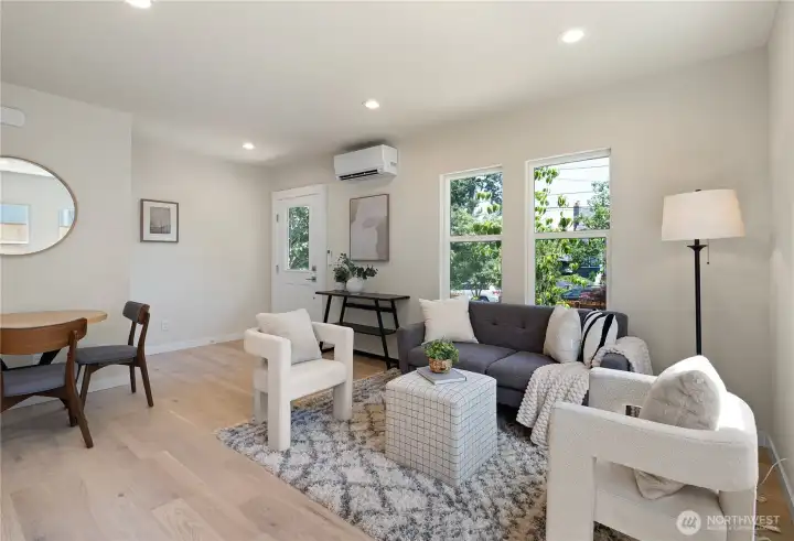 Lots of natural light in the open living area.