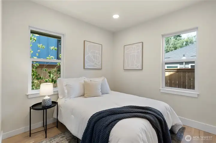 1st of two bedrooms on main level.