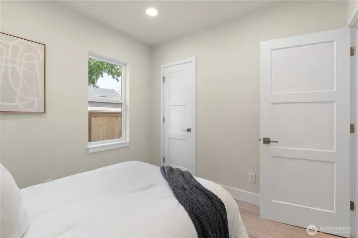 1st of two bedrooms on main level.