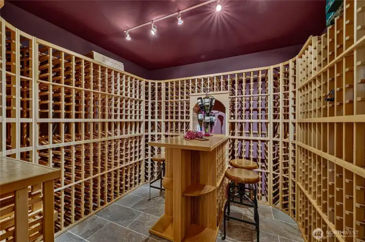 Climate Controlled Wine Cellar holds 1,250+ bottles. Climate Controlled Wine Cellar holds 1,250+ bottles.