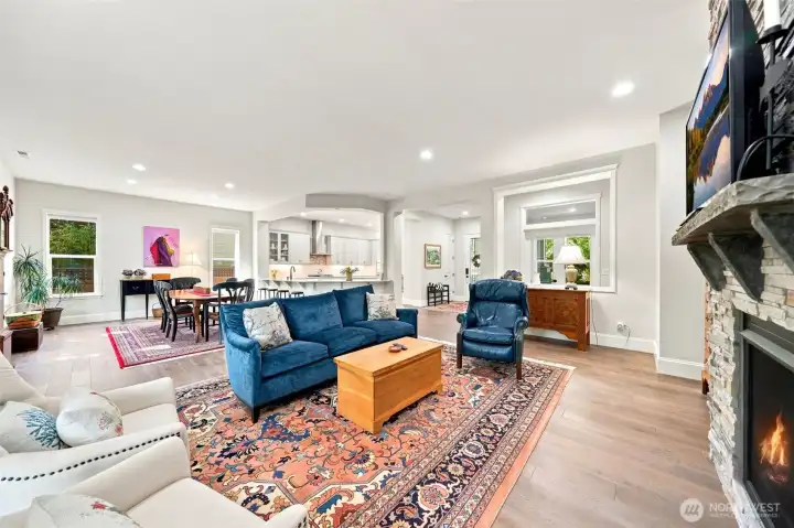 Open concept living allows for natural light to fill the entire space year round.
