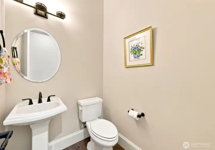 Powder room. Comfort height toilets in ALL bathrooms.