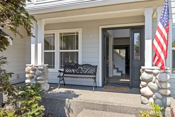 Enjoy coffee in the morning on your front porch!