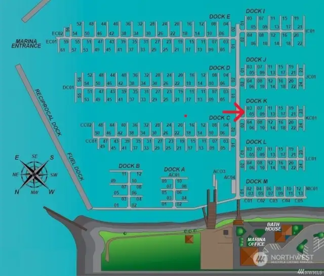 K5 so close to the main dock. Marina Map