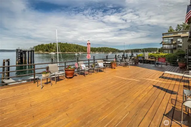 Shared private deck for all of the condo owners use.