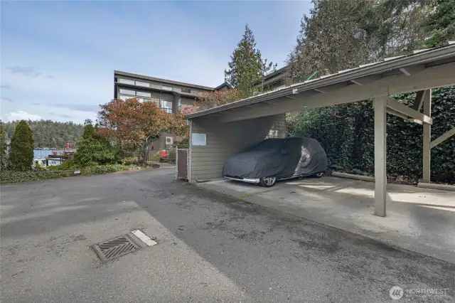 Private covered parking for your car.