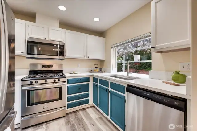 Newer appliances and counters