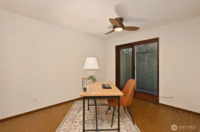 It also has a door to a 3rd outdoor space.