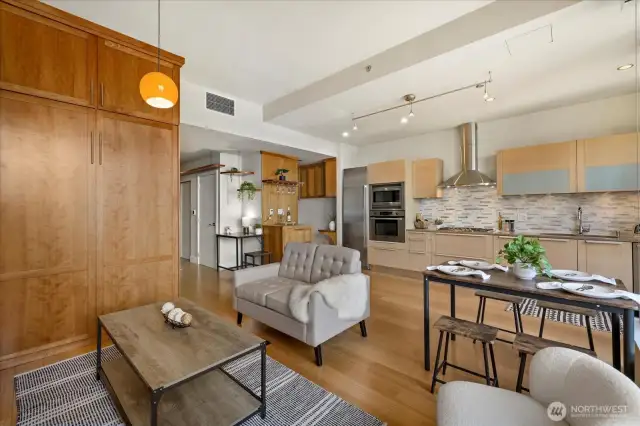 murphy bed with living room 1