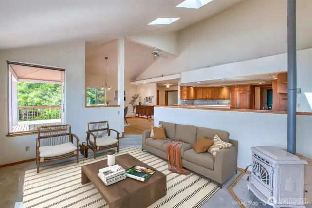 Living room with virtualy staging.