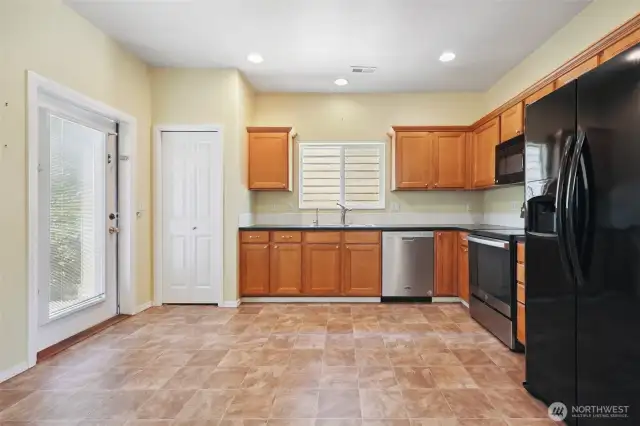 Full light door leads to back patio