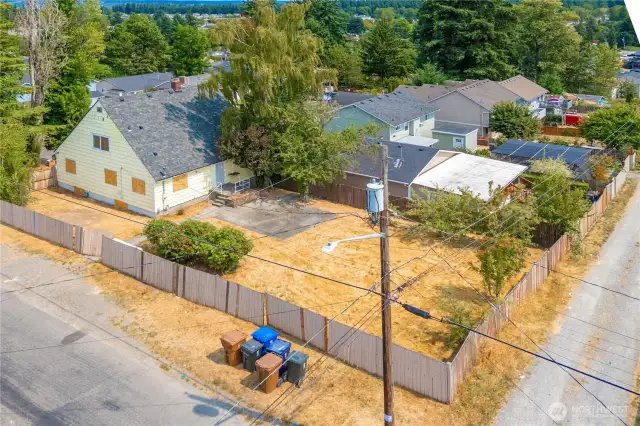 Corner lot with alley access.