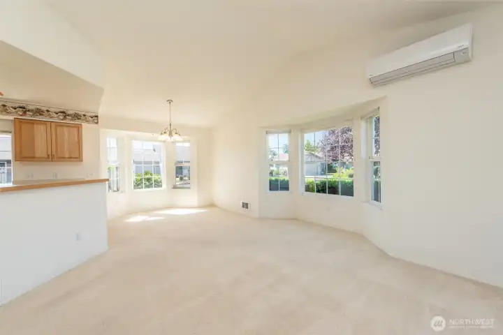 Open-concept Great Room, Dining, Kitchen & Patio