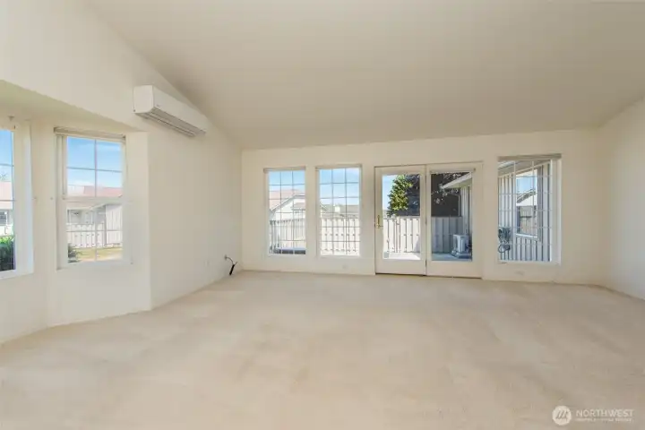 Great Room with newer Ductless Heat Pump (Heat/AC)