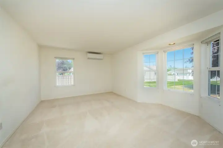Primary Suite with Bay Window & Heat Pump (Heat/AC)