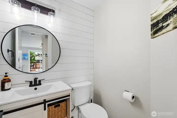 Powder room on main.