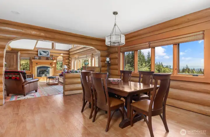 View of dining room with the connection to the living area. Most rooms have the view Baker, the water, and the Cascades. View of dining room with the connection to the living area. Most rooms have the view Baker, the water, and the Cascades.