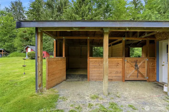 Two horse stalls & tack room