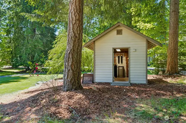 Private well serves this property & provides extra storage options in the well house.