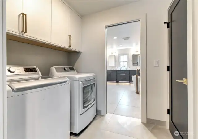 A convenient, second floor laundry room off the master bathroom