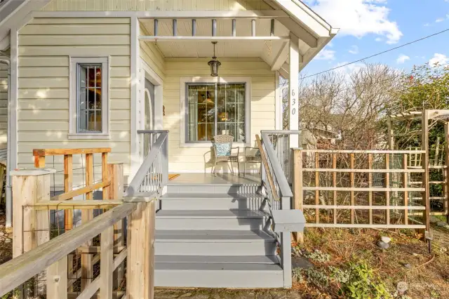 Sweet entry with a sunny front porch.