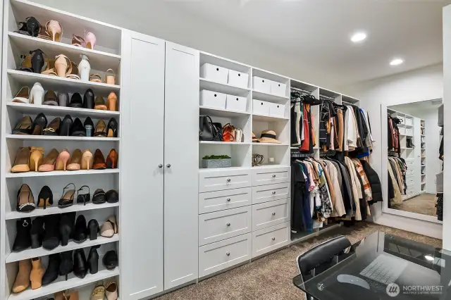 Custom master suite walk-in closet