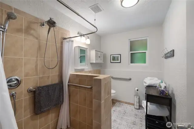 Bathroom downstairs with zero entry shower. Everything was remodeled with thought and care.